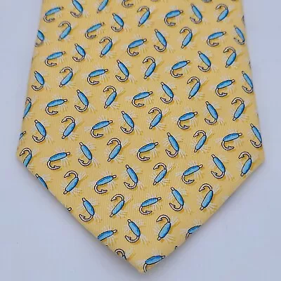 Vineyard Vines 52  Short Kids? Yellow Fish Hook  Silk Neck Tie  Necktie 3  • $13.99