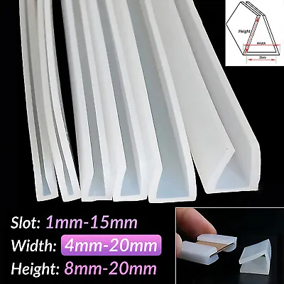 U-Shape Silicone Rubber Sealing Strip Slot Width 1mm~ 15mm U Channel Edging Trim • $3.95