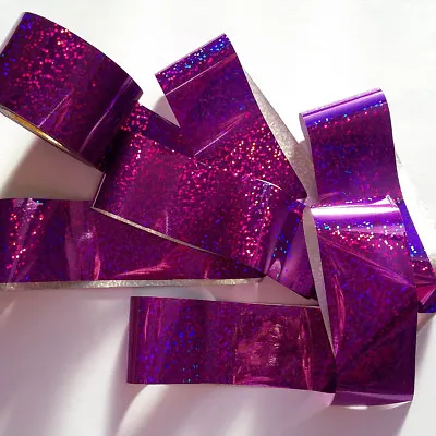 PURPLE CONFETTI Holographic Nail Art Foil Decoration Wrap Transfer Sticker • £1.90