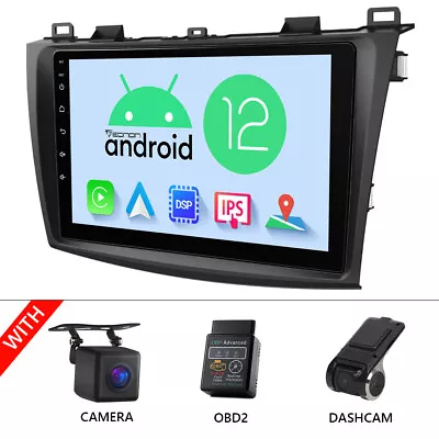 CAM+DVR+OBD+Dash Car Radio Stereo Android 12 For Mazda 3 10-13 GPS System No-DVD • $255.89