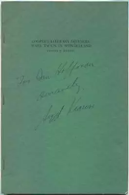 Sydney J KRAUSE / Offprint Cooper's Literary Offences Mark Twain Signed • $45