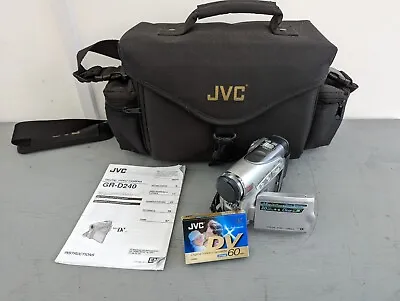 JVC GR-D240 Camcorder With 1 JVC Cassettes & JVC Carry Case & New Charger • £64.99