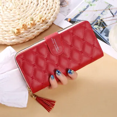 £9.99 • Buy Womens Clutch Bag Ladies Leather Wallet Purse Handbag Phone Card Coin Zip Holder