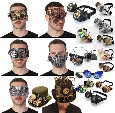 Steampunk Mask Eyemask Masquerade Gothic Cosplay Fancy Dress Halloween Goggles • £15.99