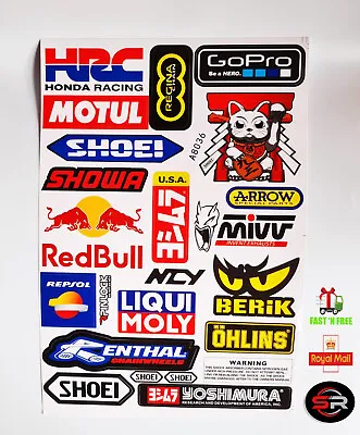 Motorbike Motorcross Stickers Moto GP JDM Skateboard Decal Bike Sticker Sheet🔥 • $7.40