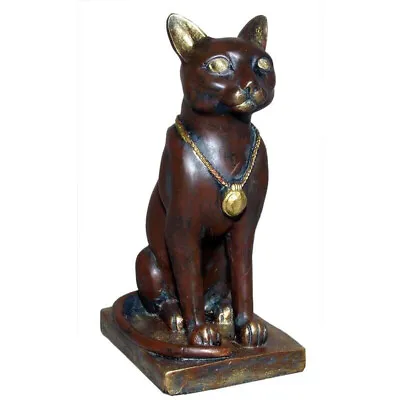 Bronze Effect Cat Figurine - Egyptian Style Cat Decorative Ornament • £6.95