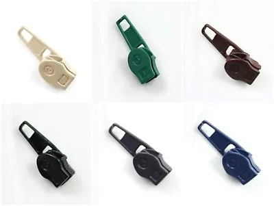 EXTRA ZIP SLIDERS FOR No.3 CONTINUOUS ZIPS CHOOSE COLOUR & QUANTITY FREE P&P • £5.99