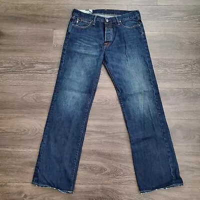 Abercrombie Fitch Kilburn Low Rise Bootcut Jeans Men's 34x34 Button Fly Denim • $29.99