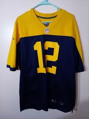 NFL Rodgers Football Jersey #12 Green Bay Packers Size Large Blue And Yellow • $20