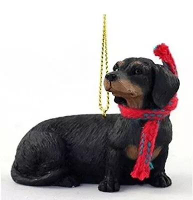 Dachshund (Black Tan) With Scarf Christmas Ornament (Large 3 Inch Version) Dog • $65.03