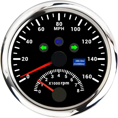 $58.89 • Buy 85mm GPS Speedometer 0-160MPH With Tachometer Gauge 0-8000RPM For Car Motorcycle
