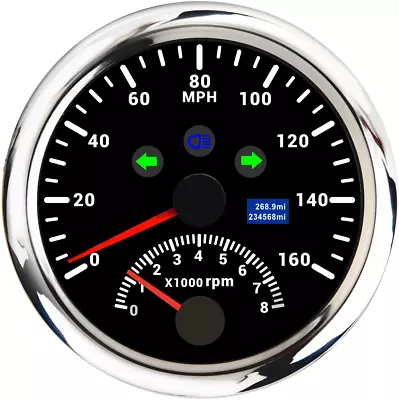 85mm GPS Speedometer 0-160MPH With Tachometer Gauge 0-8000RPM For Car Motorcycle • $50.89