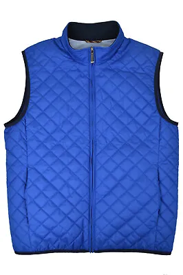 Brooks Brothers Mens  Blue Diamond Quilted Vest Jacket Coat Sz Large L 7422-3 • $81.99