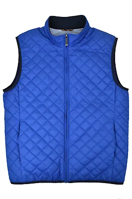 Brooks Brothers Mens  Blue Diamond Quilted Vest Jacket Coat Sz Medium M 7421-3 • $81.99