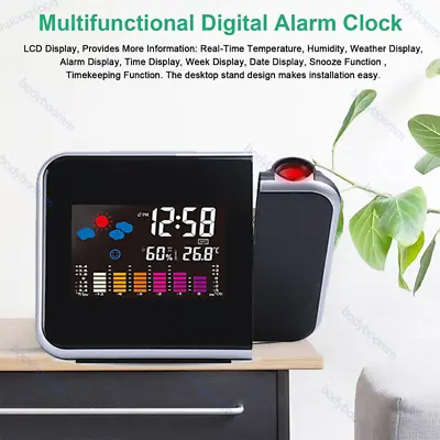 Smart Alarm Clock Digital Led Projector Temperature Time Projection Lcd Display • $9.89