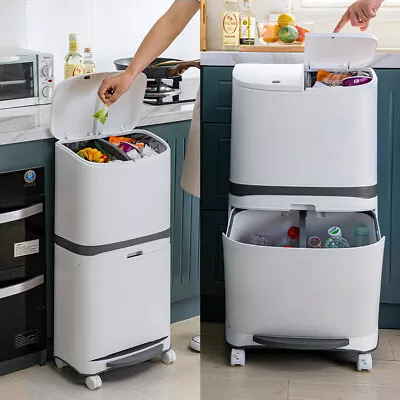 XLarge Laundry Sorter Cart Hamper Rolling Organizer Clothes Bin Basket On Wheels • £18.95