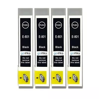 £8.99 • Buy 4 Black Ink Cartridges For Epson Stylus Photo PX650, PX730WD, R265, RX585