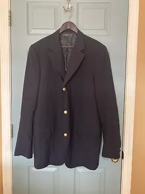 Mens Vtg Brooks Brothers USA MADE Wool Blend Blazer/Emblem On Buttons Sz 45XL • $180