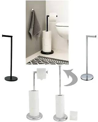 £13.90 • Buy Toilet Roll Holder Tissue Paper Storage Stainless Steel Free Standing Swivel Act