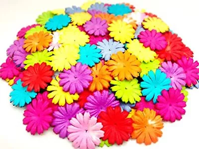 PL Set Of 50 Pcs. Daisy Paper Flowers Size 1 Inches Mixed Multicolored Petal Flo • $9.90