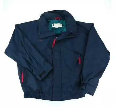Vintage Columbia Whirlibird Ski Jacket Navy Blue Shell Jacket Men's Size Large • $25