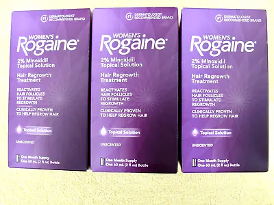 3 Pack 2028 Rogaine Women's Topical Solution Hair Regrowth 2% Minoxidil • $56.95