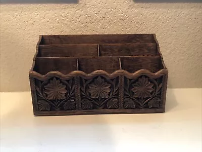 Vintage Lerner Desk Organizer Mail Letter Holder Faux Wood USA • $12.99