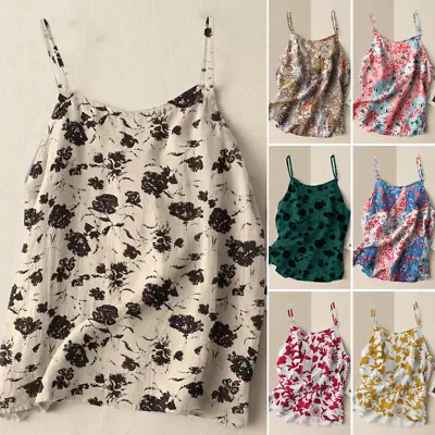 ZANZEA Women Summer Sleeveless Tank Tops Holiday Floral Casual Camisoles T Shirt • $17.60