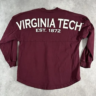 Vintage Virginia Tech Est 1872 Maroon Spirit Jersey Sz S Oversize University • $22.49