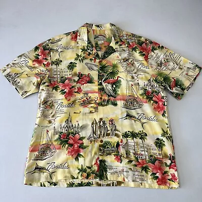 Paradise Found Men's Hawaiian Shirt Rayon Florida Magnum PI Multicolor Sz L • $33.75