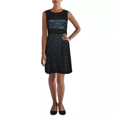 B. Smart Womens Black Lace Overlay Sleeveless Sheath Dress 12 BHFO 3238 • $9.99