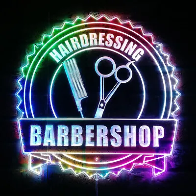 ADVPRO Hairdressing Barbershop Hair Cut RGB Dynamic Glam LED Sign St06-fnd-i0098 • £33.59