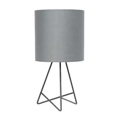 Down To The Wire Gray Metal Table Lamp With Gray Shade Modern Table Lamp • $13.98