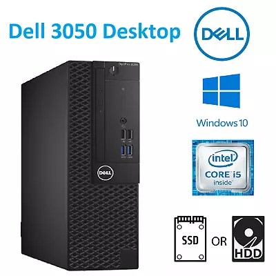 Dell Optiplex 3050 SFF Windows Desktop PC  Intel I5 7th Gen 8GB 16GB 256GB SSD • £89.99