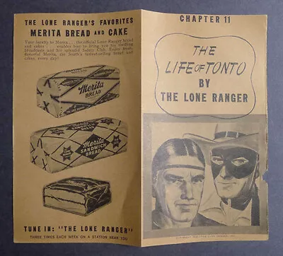 1940's Merita Bread The Life Of Tonto By Lone Ranger Chapter 11 • $116.28