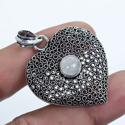 Filigree - Moon Stone Gemstone Handmade Silver Jewelry Pendant 1.7  PLG578 • $0.01