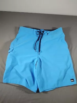 Quiksilver Board Shorts Mens 34 Blue Swim Shorts Drawstring Surf • $16.45