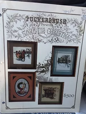 PUCKERBRUSH Presents A SONG FOR CHRISTMAS Vintage 1984 Counted Cross Stitch Book • $2.99