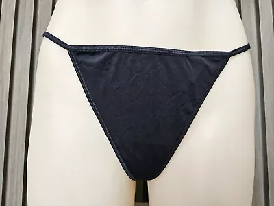 Victorias Secret Ladies Thong Underwear Size Large Colour Black Diamontes • $3.19