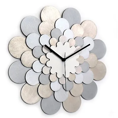 Decorative Silver And Gold Wall Clock   Handmade Dahlia Silver Wall Clock • $99