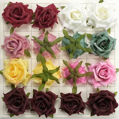 5/100PCS Artificial Silk Flower Head Fake Rose For DIY Crafts Bouquets Decor • £10.36