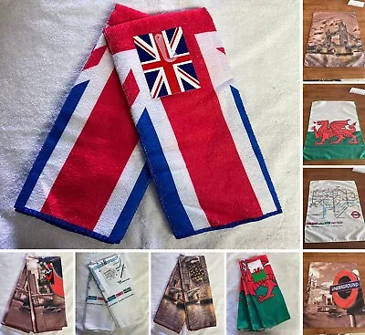 Supersoft 2 PCS  Kitchen Towels Union Jack Flag Cleaning Drying Dish Tea Cloths • £4.99