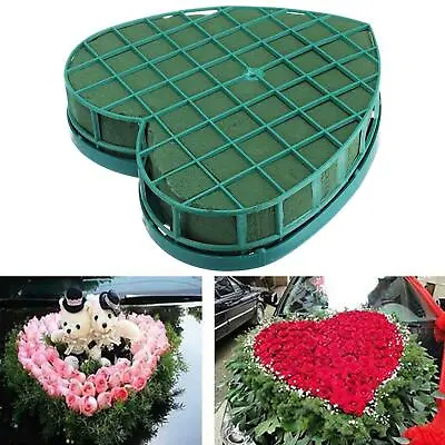 Green Heart Shaped Floral Foam Oasis Foams Base For Wedding Car Garden Decor • £14.57