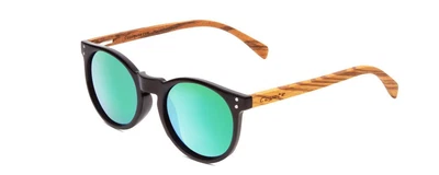 $34.89 • Buy Coyote Beach Wood II Polarized Sunglasses In Black Zebra Grey/Green Mirror 48 Mm