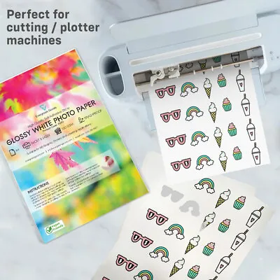 Sticker Photo Paper Sticky A4 Self Adhesive Glossy Craft Sheets Cameo Cricut • £2.19