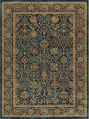 $169 • Buy William Morris Style Arts & Crafts Traditional Blue Area Rug **FREE SHIPPING**