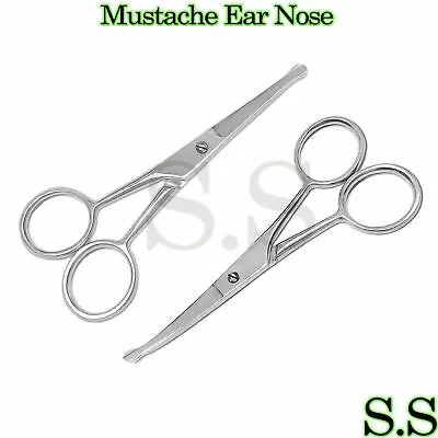 2 Pack - 3.5  Safety Nose Mustache Facial Hair Scissors For Trimming • $7.50