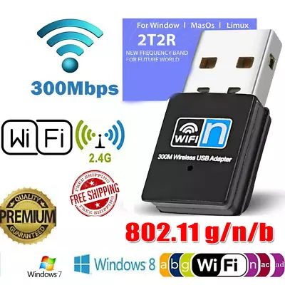 300Mbps Mini Wireless USB Wifi Adapter Network PC WLAN 802.11n/g/b For Windows • $7.27