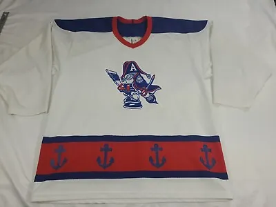 Vintage BAUER Milwaukee Admirals Hockey Jersey MENS Medium WHITE BLUE AHL IHL • $95