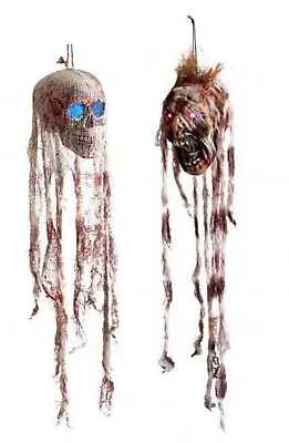 Halloween Zombie Skull Prop Decoration Light Up Hanging Voodoo Party Life Size • £16.99